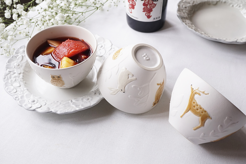 冬の森の動物たちのまるカップ