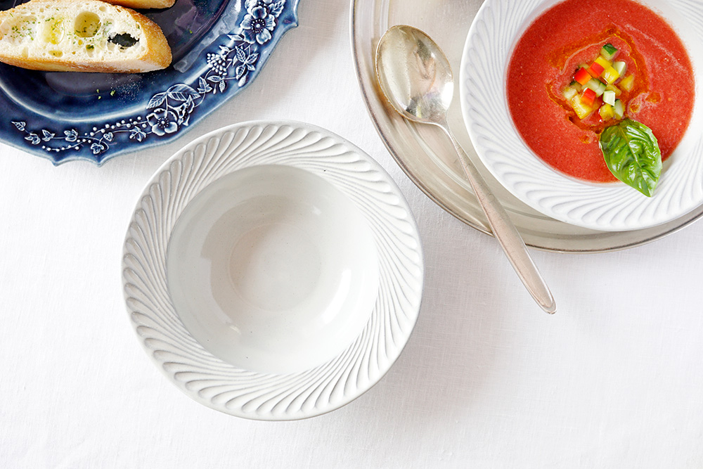 ホワイトグレー ドレープボウル